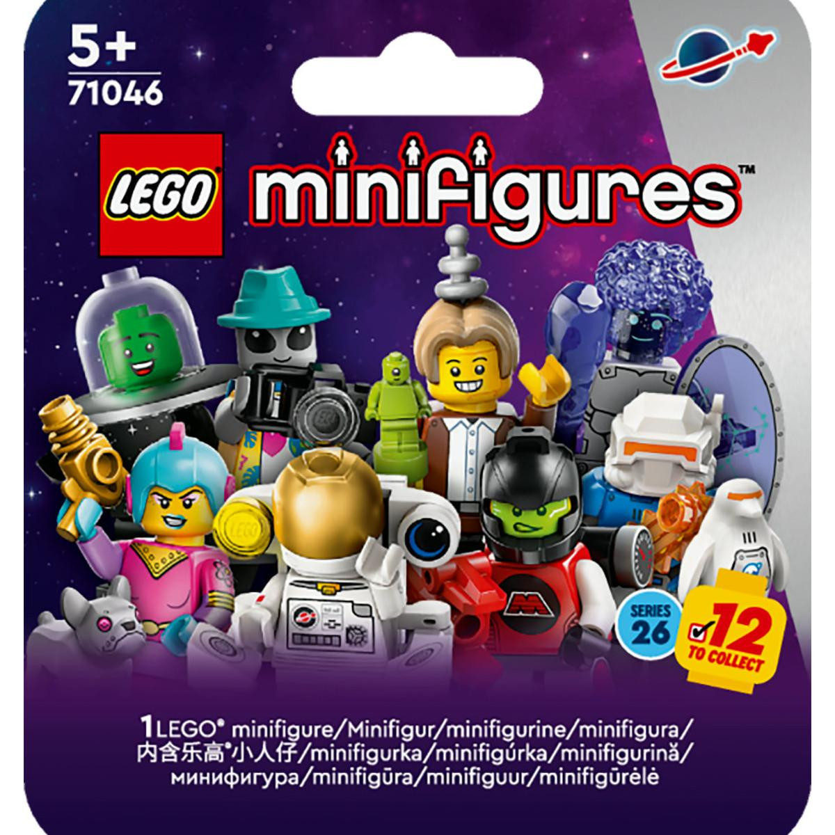LEGO Minifiguren Ruimte-serie 26 verzamelbaar speelgoed voor jongens en meisjes vanaf 5 jaar inclusief astronaut en robot 71046