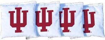Skip's Garage Indiana Hoosiers White Cornhole Bags