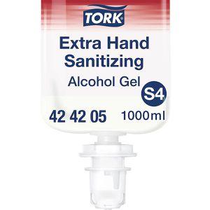Tork Desinfektionsmittel Extra, 424205, S4, Desinfektionsgel, für Hände, alkoholisch, Kartusche 1 Liter