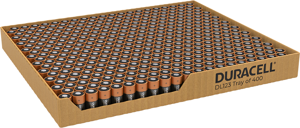 Duracell Lithium DL123 CR123A Battery   Tray of 400