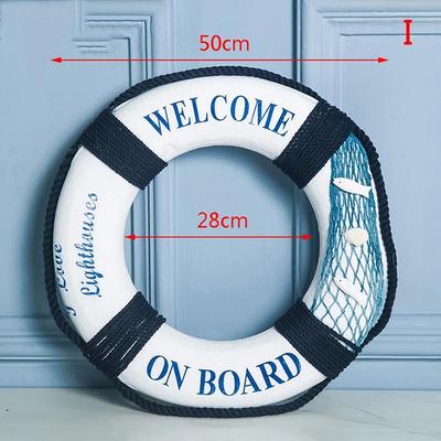Uplift Treasures Mediterranean Navy Life Buoy Wall Hanging Nautical Home Decoration i