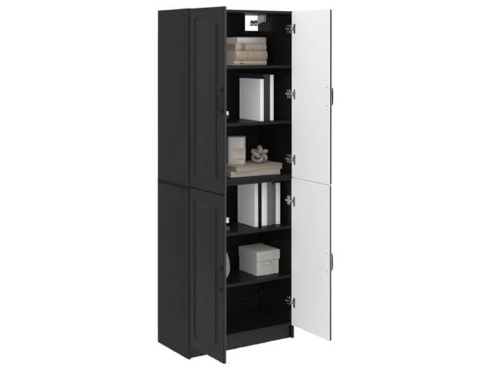 KTHLBRH Schrank-Set 2 Stück Schwarz Holz Engineered Anpassungsfähiges Design, für den Innen- und Außenbereich, praktische und stilvolle Lösung