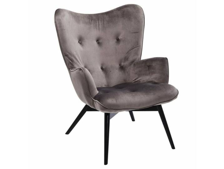 Kare Design Vicky Sessel - Samt Velvet grau Skandinavisch, Vintage