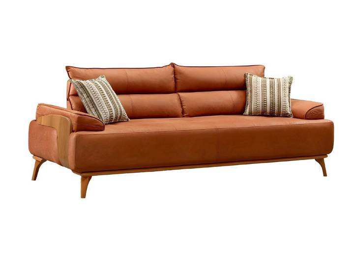 JVmoebel 3-Sitzer Elegantes orangefarbenes Stoffsofa im modernen Design, 1 Teile, Made in Europe