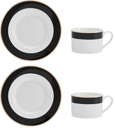 Mikasa Luxe Deco Set of 2 200ml Teacups & Saucers