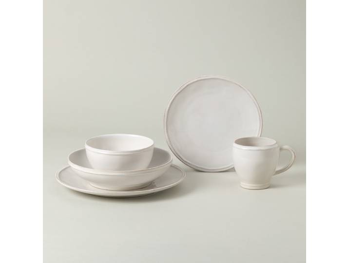 Service de table Fontana 5 pièces Blanc/Blanc