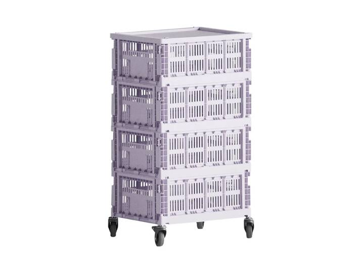 HAY- Colour Crate Rollcontainer, lavendel, recycled