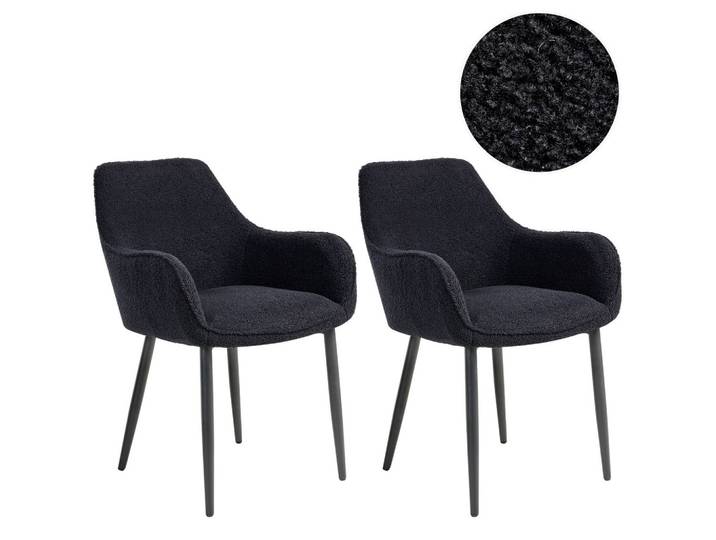 ESSZIMMERSTUHL 2er-Set Bouclé Schwarz Alden