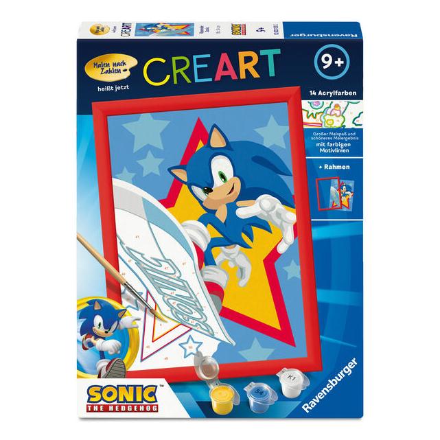 Ravensburger CreArt, Malen nach Zahlen Kinder Sonic the Hedgehog - Rasender Sonic (12023133)