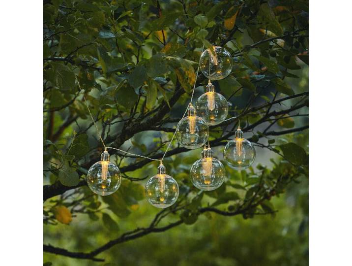 LED Lichterkette CHANIA - Solar - 8 warmweiße LED - L: 245cm - Lichtsensor - Outdoor - klar