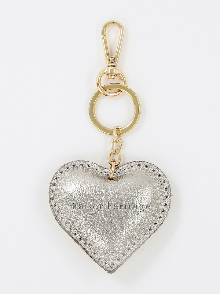 maison héritage PARIS Leder-Schlüsselanhänger "Love Locker" in Gold/ Silber - (L)7 x (B)6 cm - onesize