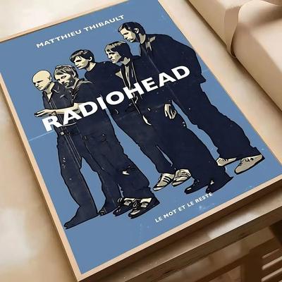 Uplifted Finds Radiohead Classic Rock Band Poster   Vintage Alternative Indie Wall Art   High Definition Retro Music Room Decor 15 15 X 20 Cm No Frame