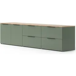 Vicco, Wohnwand, Wohnwand Wido, Grün/Sonoma, 3 Teile (80 x 40 x 50 cm)