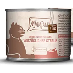 MjAMjAM Katze Sparpaket 12x200g  Purer Fleischgenuss Strauß