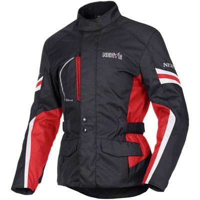 Motorradjacke NERVE "Nerve Travelling Jacke" Gr. XXL, schwarz (schwarz, rot), Jacken, Herren, XXL, Obermaterial: 100% Polyester. Innenseite: 100% Polyester