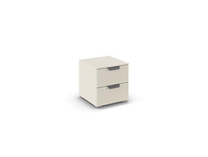 Rauch Möbel ADITIO, Nachttisch, Farbe Beige, Maße 40x42x42 cm Nachtkommode im modernen Look, 2 Schubladen, Soft-Close, für Schlafzimmer, Jugendzimmer, Kinderzimmer, Gästezimmer