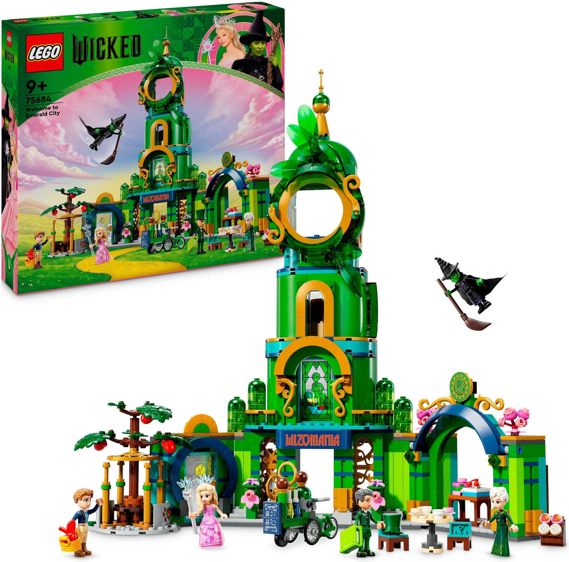 Konstruktionsspielsteine LEGO "Willkommen in Emerald City (75684), LEGO Wicked", bunt, Spielbausteine, Kinder, Kunststoff, Konstruktionsspielsteine, Made in Europe