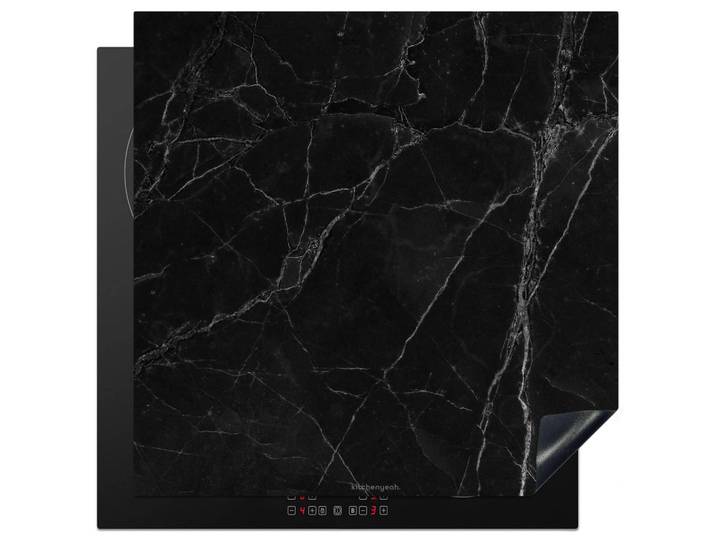 MuchoWow Herabdeckplatte - Schwarz - Marmor - 78x78, Kunststoff, Quadratisch, 78x78x0.2 cm, Geschirr, Tischkultur & Serviergeschirr, Servierplatten