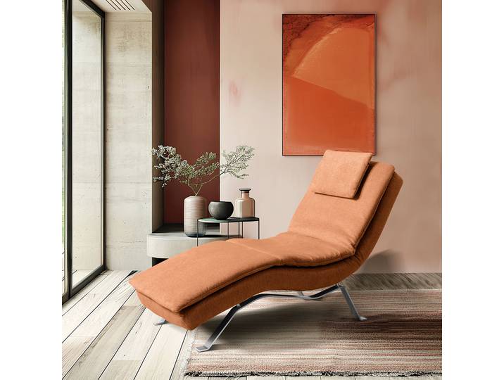 Relaxliege Kanan Rot Webstoff Aranja Silber 65 x 65 x 171cm