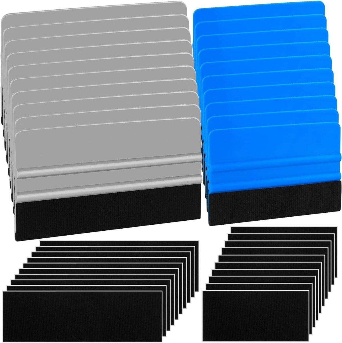 Vilt Rand Wisser - Raamfolie Rakel voor Vinyl Aanbrengen - 20 Stuks - Blauw Grijs