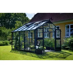 Juliana Gewächshaus Premium - 10,9 m2 (Gr. 2)-Anthrazitgrau/Schwarz-3 mm Sicherheitsglas