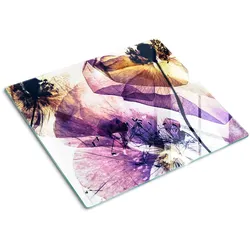 GLASPLATTE 60x52 cm Trockener Mohn