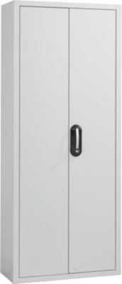 Magazinschrank, 1980 mm hoch, 12 Böden, ohne Kästen, mit Türen, lichtgrau