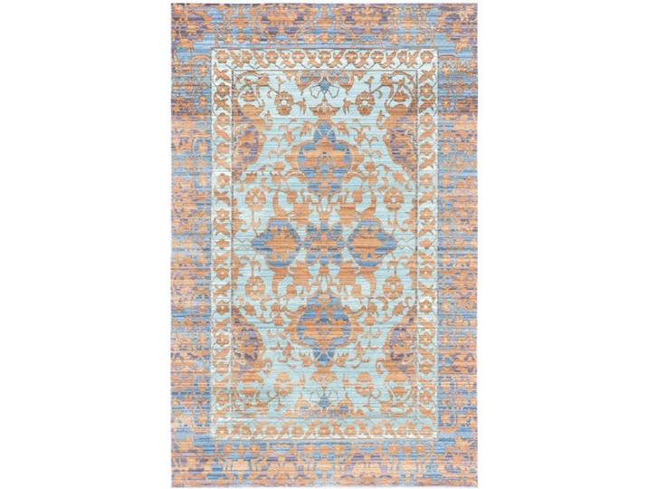 Tapis Artisanat inspiré en Polyester Bleu/Or 152 x 244 cm