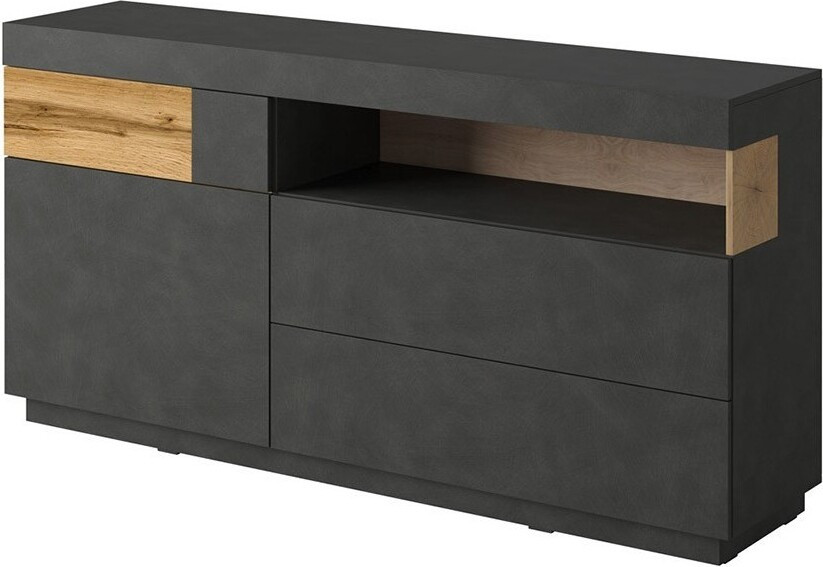 Meublorama Buffet collectie KILES design stijl antracietgrijs en eiken 170cm