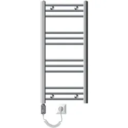 BADHEIZKÖRPER elektrisch Sahara 400x800 mm Chrome gerade mit Heizstab 300W
