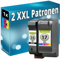 Druckfuxx, Druckerpatrone, SET REFILL DRUCKER PATRONE für HP 15+17 DeskJet 825c 840c 845c C6615DE+C6625AE