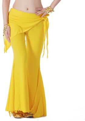 LightInthebox Belly Dance Pants Pure Color Ruffle Women's Training Crystal Cotton
