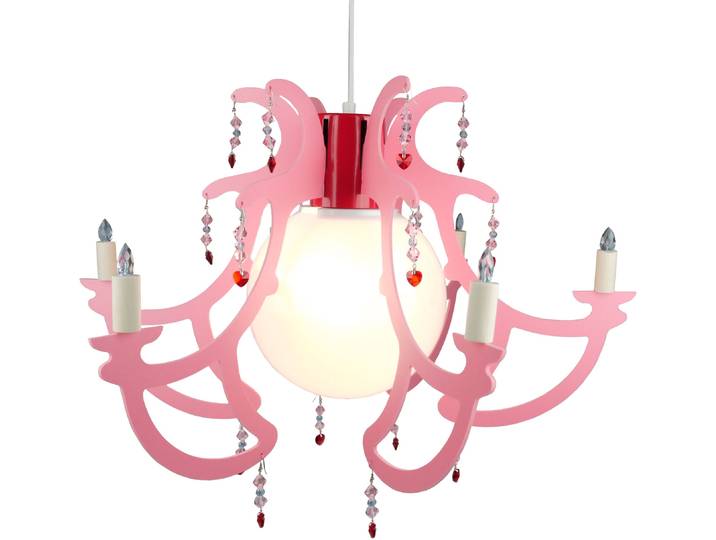 NIERMANN Hängeleuchte Lüster Rosata , rosa, 1, H: 35cm, 1 Stk., Leuchten, Kinderzimmer, Kinderlampe, Hängeleuchte