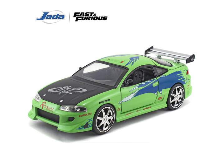 JADA The Fast and the Furious 1995 Mitsubishi Eclipse 1:24 Modèle moulé sous pression - Vert 376C JD97603