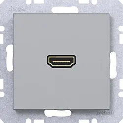 Hager WAF4380TA High Definition Steckdose HDMI mit 90° Steckanschluss, A.x/C.x, titan met lack
