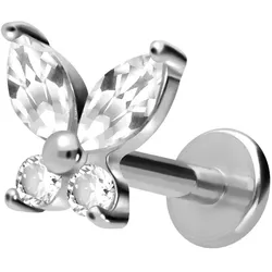 Titan Labret mit Innengewinde KRISTALLSCHMETTERLING