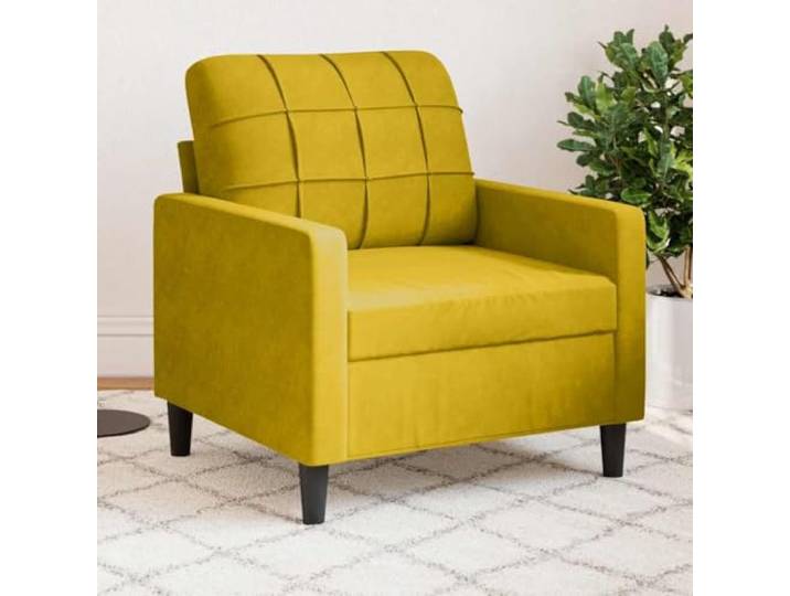 HEFZGDB Gelber Samt Sessel 60 cm mit Metallgestell für Wohnzimmer Komfort und Entspannung, Weiche Polsterung und Modernes Design Sofa Sitzmöbel