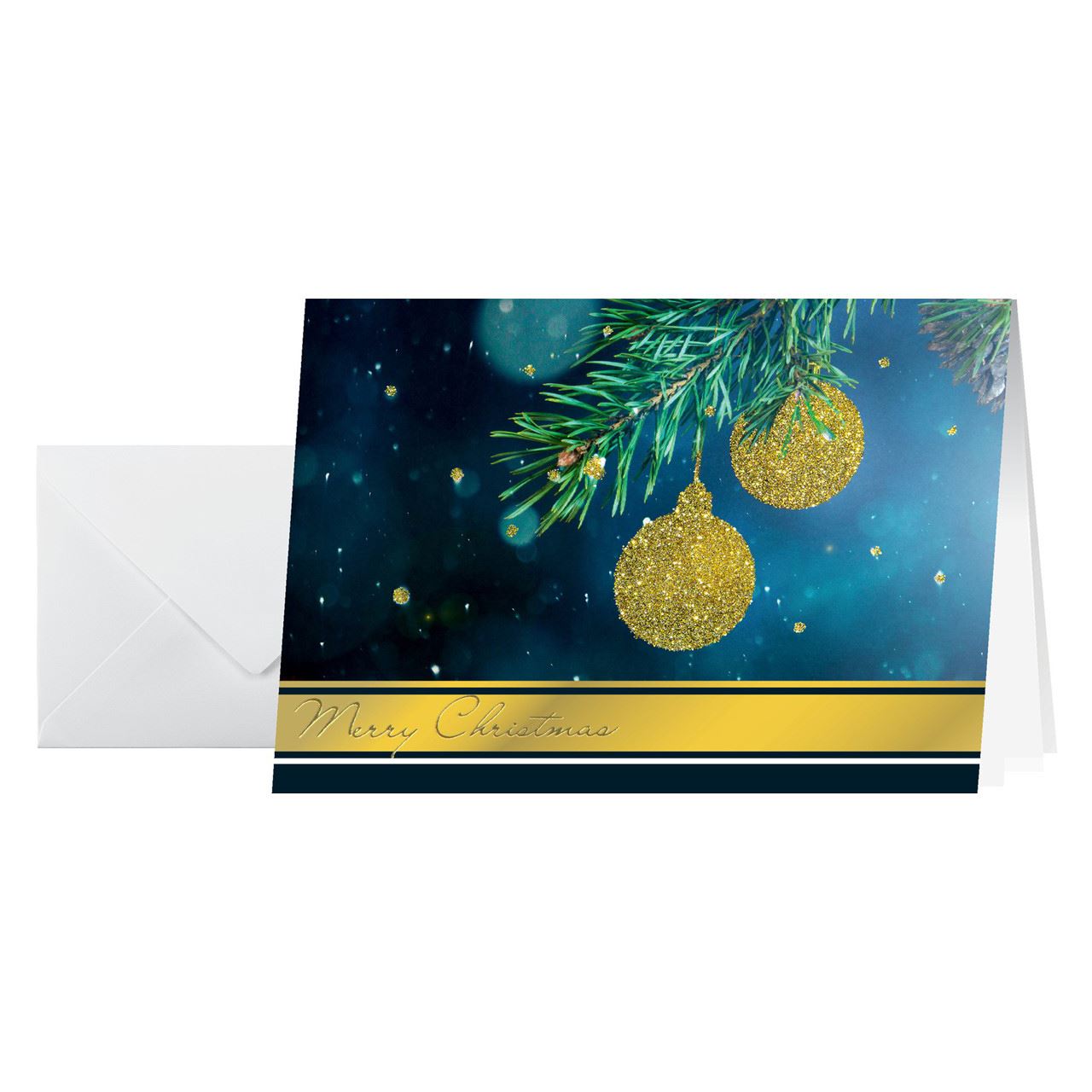 SIGEL 10 Weihnachtskarten Golden Glitter DIN A6