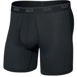 SAXX, Herren, Funktionsunterhose, Quest Quick-Dry Mesh Boxer Brief Fly (M), Schwarz