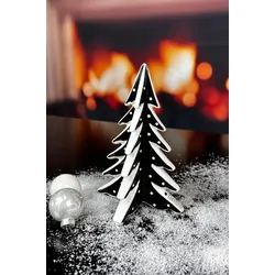 Deko Baum Martino schwarz/cremeweiß 17,5cm