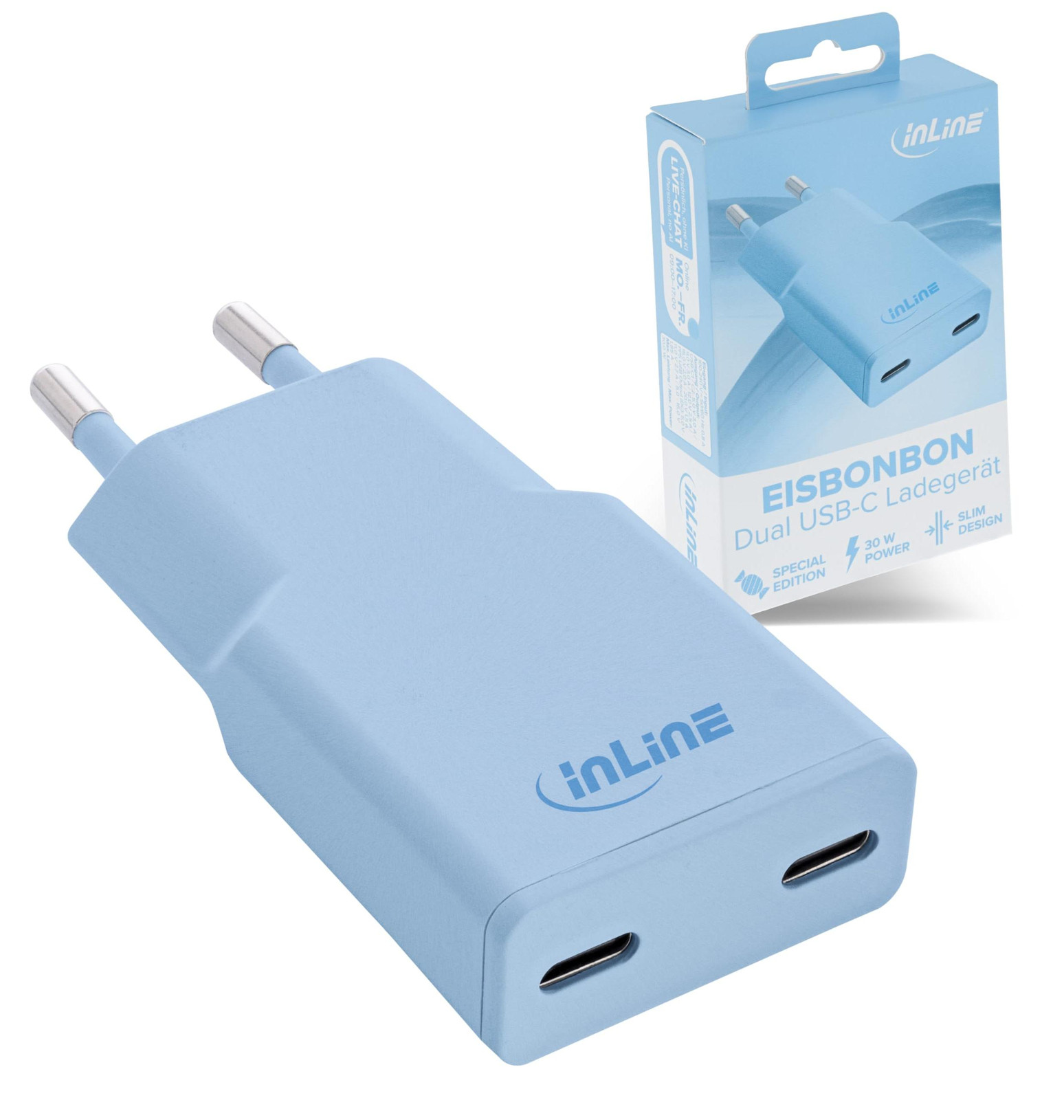 InLine 31590B Interne AC Adapter 20 V Lichtblauw