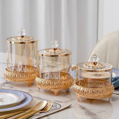 Uplifted Finds European Style Light Luxury Glass Candy Jar Decorative Storage Container m