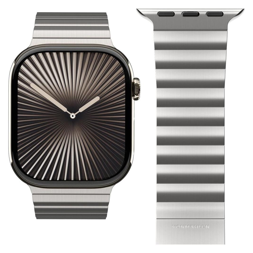 Vonmählen Edelstahl Gliederarmband Pro für Apple Watch 44/45/46/49mm, wüstensand (Edelstahl, Stainless Steel) (AWS00214)