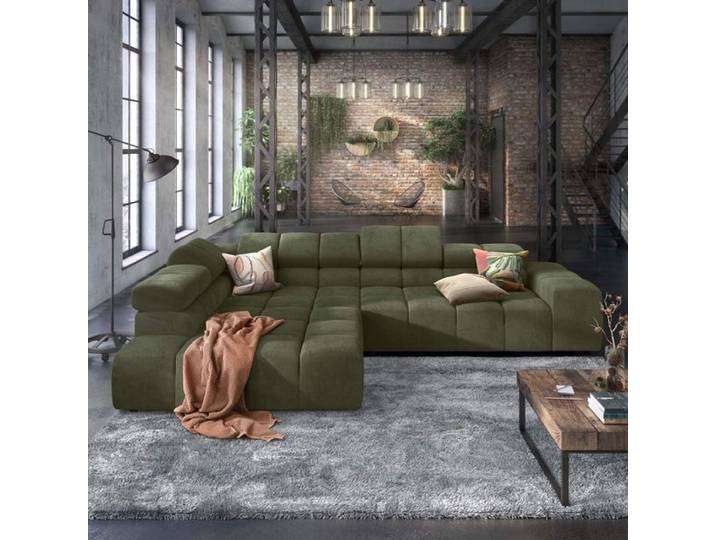 HOMELIV. Ecksofa Charlotta 319x215x82cm Feincord