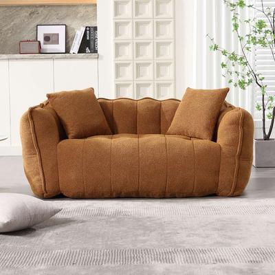 Chenille Bean Bag Chair Soft Loveseat Sofa with High Resilience Foam Core for 2 People