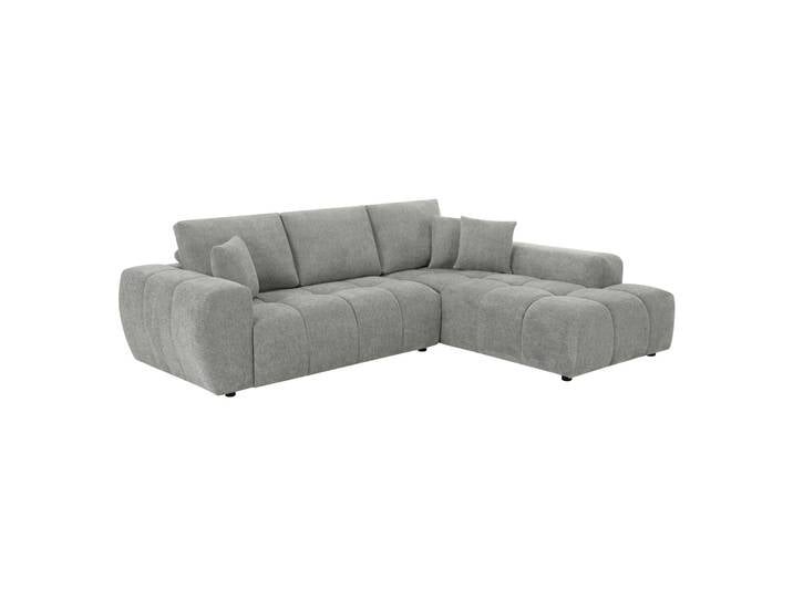 Oviala - Canapé d'angle 3 places en tissu avec méridienne droite et coussins