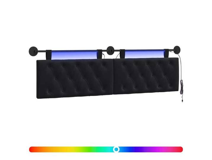 Accessoire de lit - Noir - Tête de lit suspendue Noir Velours_31606
