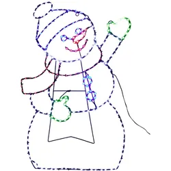 WellHome - Wellenförmiger Schneemann mit 246 LEDs mit Timerfunktion und verschiedenen Farben H.79cm