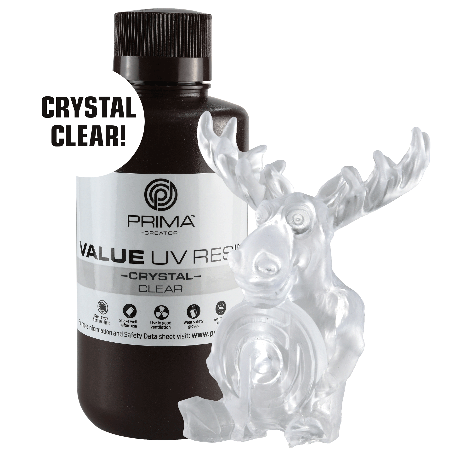 PrimaCreator Value Crystal UV Resin - 500 g - Clear PV-RC-B405-0500-CL