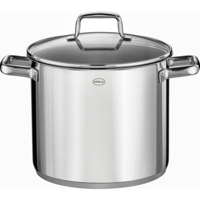 Gemüsetopf RÖSLE "MOMENTS, Ø 24 cm mit Deckel 9 Ltr.", silber (silberfarben), B:26cm H:28cm L:35cm Ø:24cm, Töpfe, Gemüsetopf